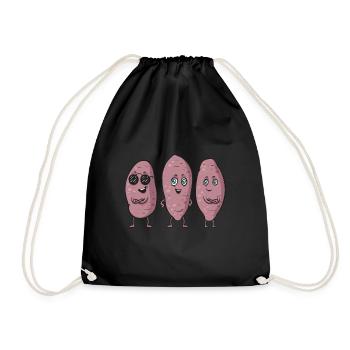 Légumes-racines de patates douces - Sac de sport léger - noir - Devant
