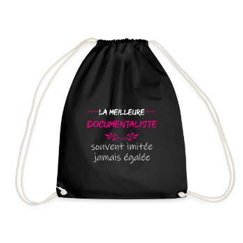 meilleure documentaliste document - Sac de sport léger - noir - Devant