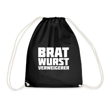 Bratwurst Verweigerer Bratwurst Pflicht Gegner - Turnbeutel - Schwarz - Vorne