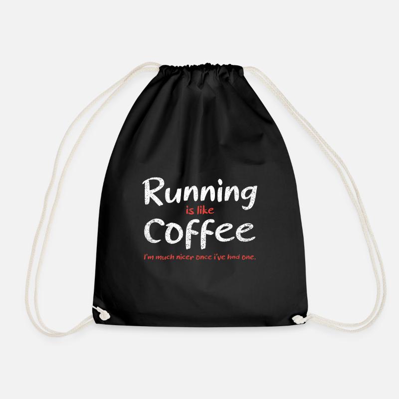 Laufen wie Kaffee Kaffeeliebhaber Geschenk - Turnbeutel - Schwarz
