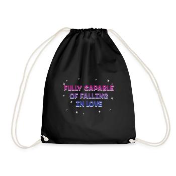 Capable of Falling in Love Bisexual LGBTQ Bi - Drawstring Bag - black - Front