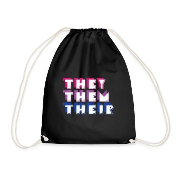 LBGT drapeau gay pride humain ils eux leur - Sac de sport léger - noir - Devant