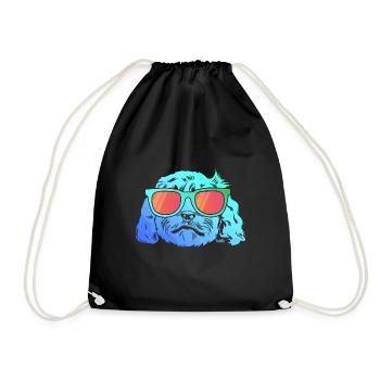 Cockapoo Dog - Drawstring Bag - black - Front