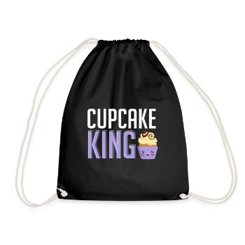 Cupcake King Baking Baker Pastry Chef Men - Drawstring Bag - black - Front