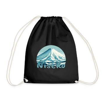 Niseko Japan: Mount Yotei Winter Landscape - Drawstring Bag - black - Front