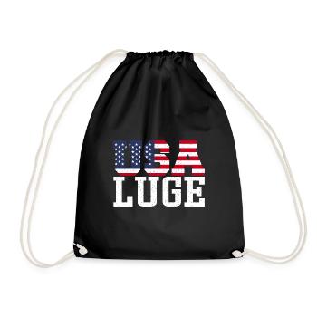 USA Rennrodeln - Turnbeutel - Schwarz - Vorne