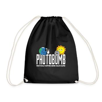 Total Solar Eclipse 2024 Totality Photobomb Sun - Drawstring Bag - black - Front