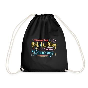 Artist Painter Graphic Willing To Discuss Drawings - Drawstring Bag - black - Front