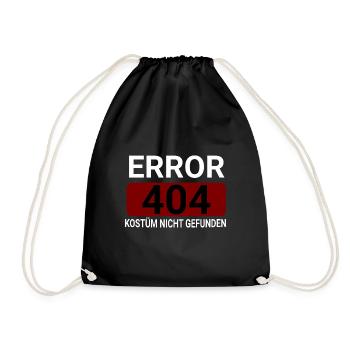 error 404 kostüm nicht gefunden - Turnbeutel - Schwarz - Vorne