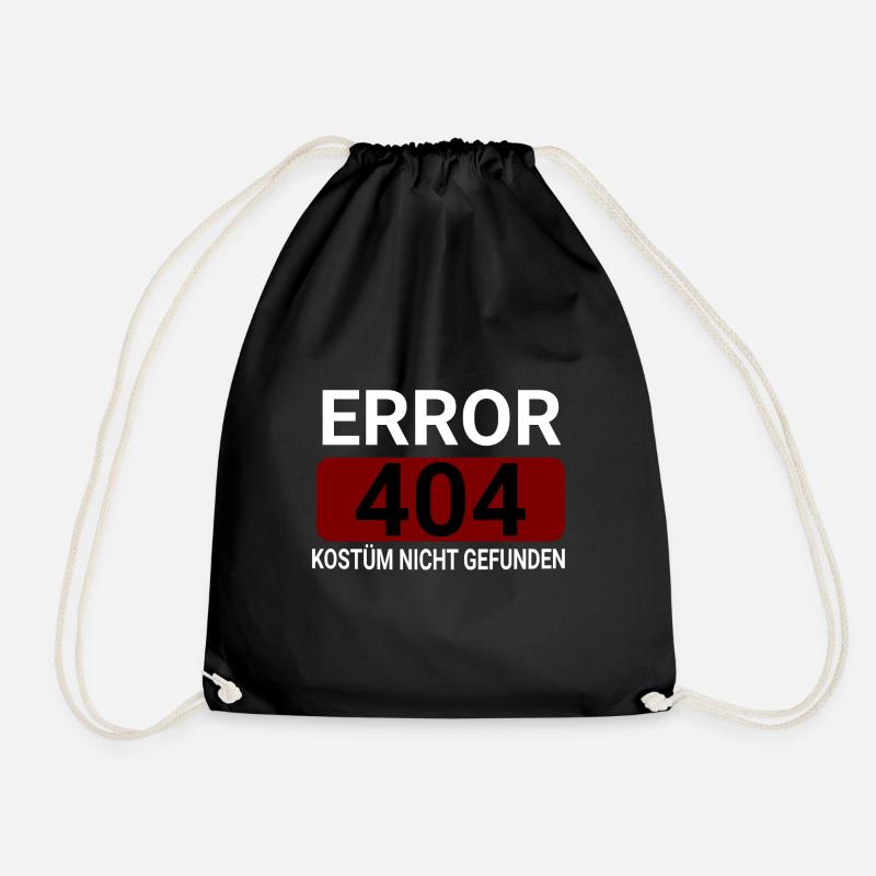 Error 404 Costume Not Found - Drawstring Bag - black