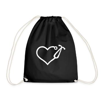 Doctor Heart Doctor Nurse Doctor Doctor's Helper - Drawstring Bag - black - Front