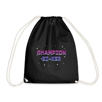 Champion Biker Bisexual LGBTQ Bi Pride LGBT - Turnbeutel - Schwarz - Vorne