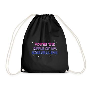 The Apple of my Bisexual Eye Bi Couples Bi Pride - Drawstring Bag - black - Front