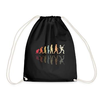 Human Evolution Guitar Band Retro Vintage - Sac de sport léger - noir - Devant