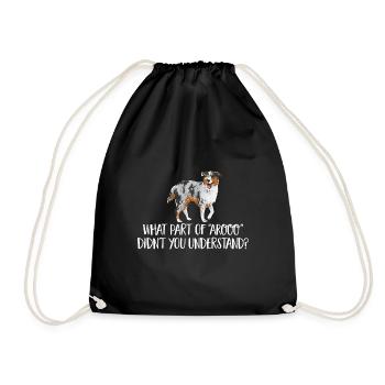Miniature Australian Shepherd - Drawstring Bag - black - Front