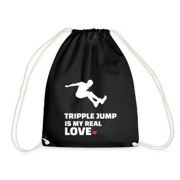 I love triple jump - Drawstring Bag - black - Front
