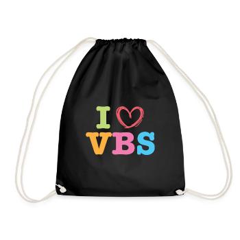 I Love VBS I Heart Vacation Bible School Crew - Drawstring Bag - black - Front