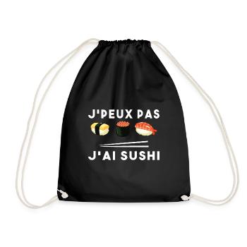 Je Peux Pas J ai Sushi - Sac de sport léger - noir - Devant