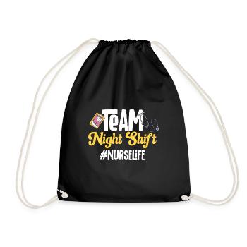 Night Shift Nurse - Drawstring Bag - black - Front