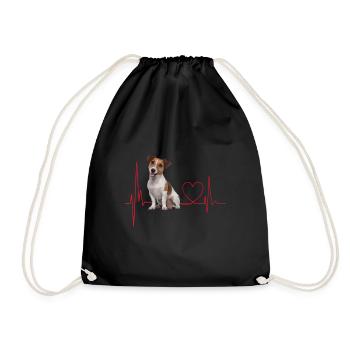 Heartbeat Gift for Dogs - Drawstring Bag - black - Front