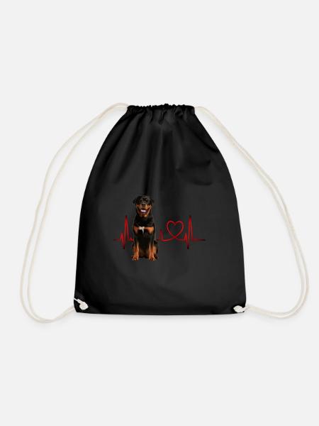 Herzschlag-Geschenk für Hunde - Turnbeutel - Schwarz