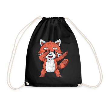 Dabbing Red Panda - Drawstring Bag - black - Front