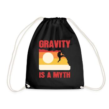 Gravity is a Myth Mountaineering Hiking Mountains Path - Drawstring Bag - black - Front
