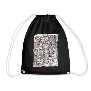 Organ of Worries by Brian Benson - Drawstring Bag - black - Front