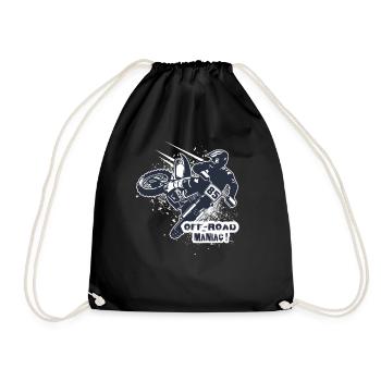 Motocross dirt bike enduro motorcycle offroad - Drawstring Bag - black - Front
