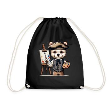 Artiste de chien mignon - Sac de sport léger - noir - Devant