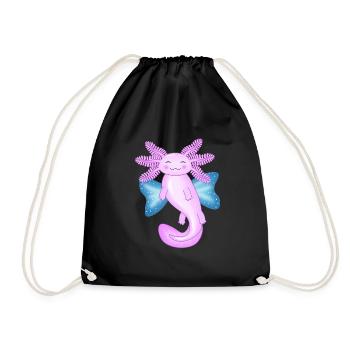 Angel axolotl - Drawstring Bag - black - Front