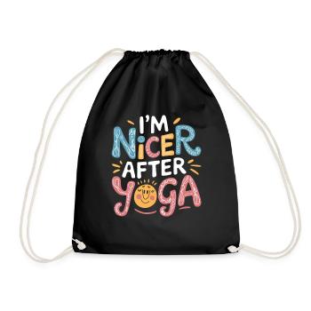 I'm Nicer After Yoga 12 - Turnbeutel - Schwarz - Vorne