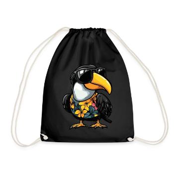 Toucan oiseau bande dessinée drôle d’été - Sac de sport léger - noir - Devant
