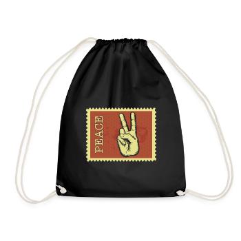 Peace - Turnbeutel - Schwarz - Vorne
