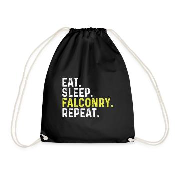 Eat Sleep Falconry Repeat - Drawstring Bag - black - Front