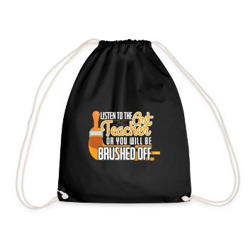To The Art Teacher Brushed Off - Drawstring Bag - black - Front