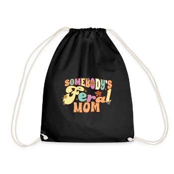 Somebody’s Feral Mom Funny Family Groovy Mother - Sac de sport léger - noir - Devant