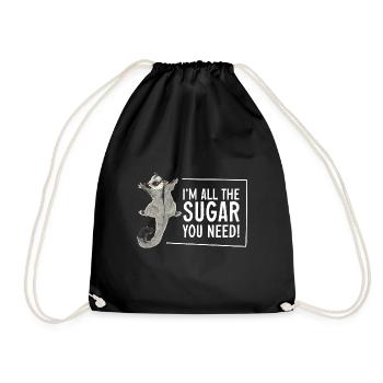 Short-headed glider Sugar Glider - Drawstring Bag - black - Front