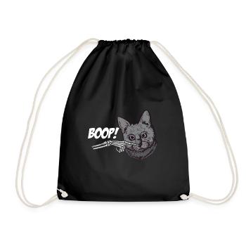 Skeleton Hand Black Cat Spooky Halloween Grunge - Turnbeutel - Schwarz - Vorne