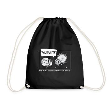 Total Solar Eclipse 2024 Totality Photobomb Sun - Drawstring Bag - black - Front