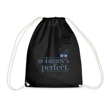 Hase "Nobunny is Perfect" Witzig - Turnbeutel - Schwarz - Vorne
