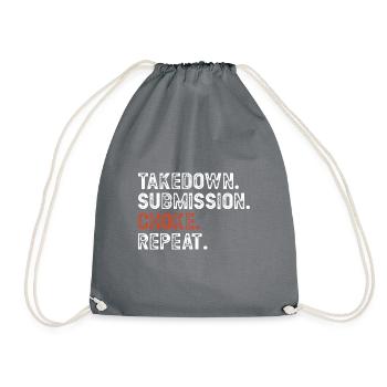BJJ Brazilian Jiu-Jitsu - Drawstring Bag - grey - Front