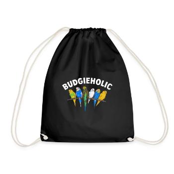 Budgerigar Perruche Oiseau Cadeau pour animaux de compagnie - Sac de sport léger - noir - Devant