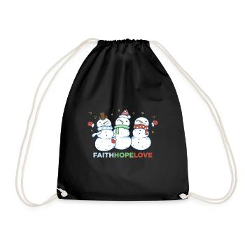 Religious Family Faith Hope Love Christmas - Drawstring Bag - black - Front