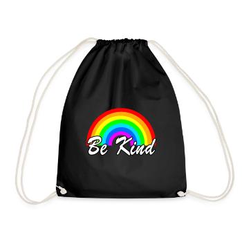 Sei freundlich Autismus-Bewusstsein Regenbogen Wähle Freundlichkeit - Turnbeutel - Schwarz - Vorne