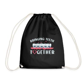 Braces Dentist Funny Orthodontist - Drawstring Bag - black - Front