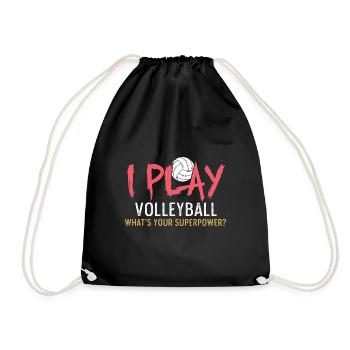 Was ist deine Supermacht? Sportler Gift - Turnbeutel - Schwarz - Vorne