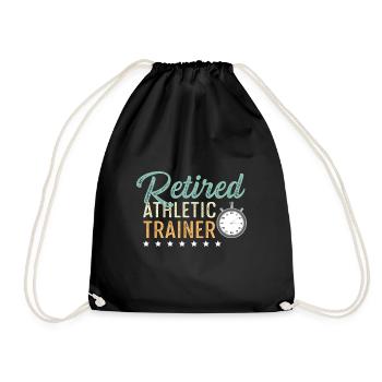 Retired Sports Coach Pensioner Gift - Drawstring Bag - black - Front