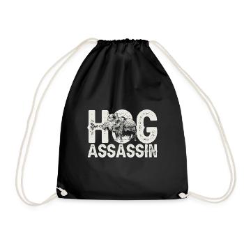 Wild boar hunting hunter wild boar - Drawstring Bag - black - Front