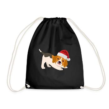 Beagle de Noël | | de chien de Noël Casquette - Sac de sport léger - noir - Devant